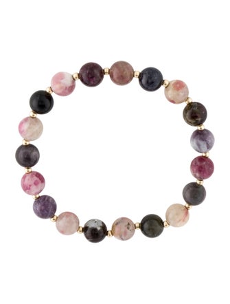 Bracelet 14K Tourmaline & Quartz Beaded Bracelet