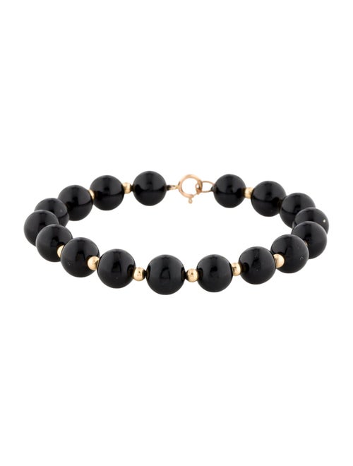 Bracelet 14K Onyx Bead Bracelet
