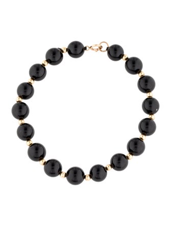 Bracelet 14K Onyx Bead Bracelet