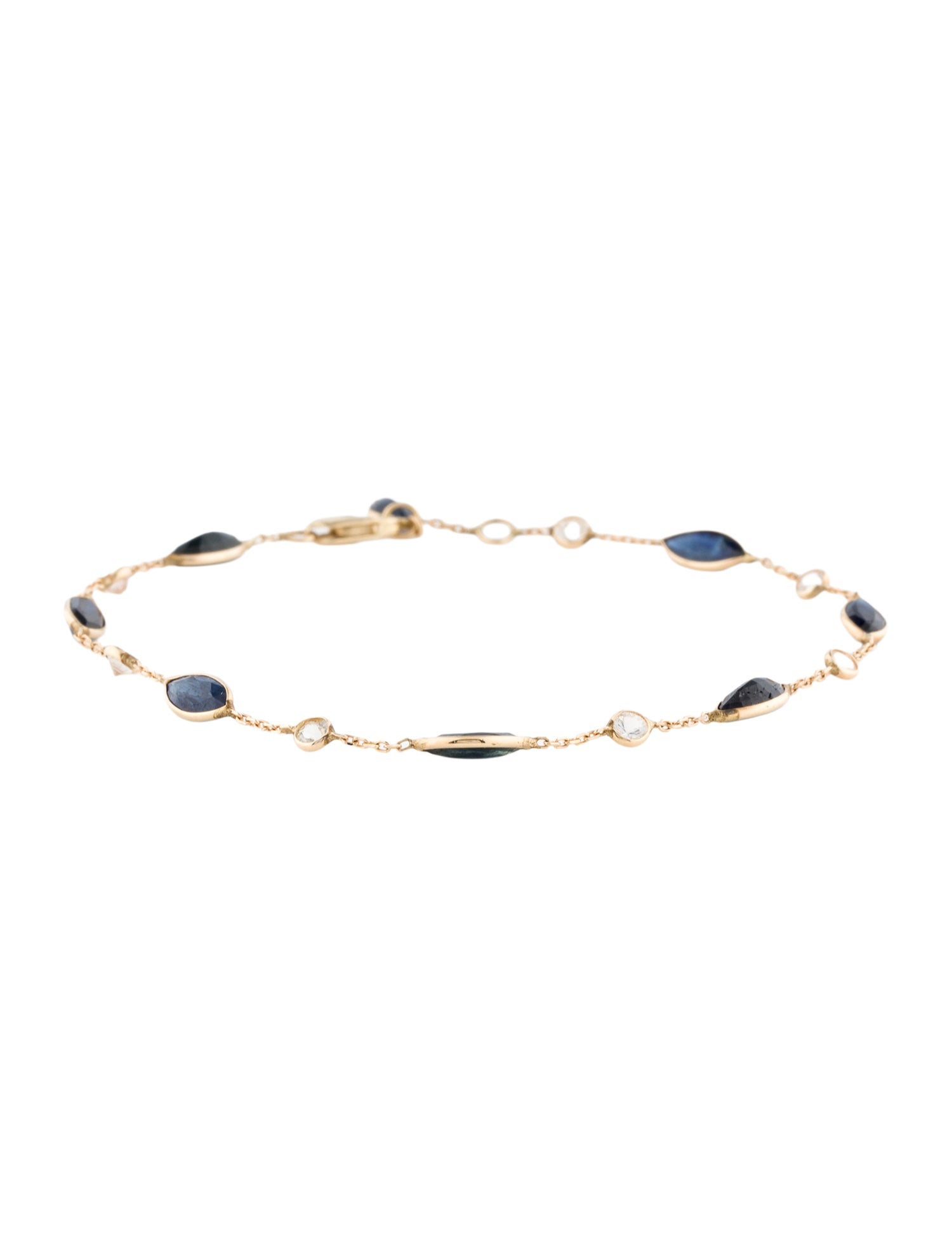 Bracelet 14K 4.55ct Sapphire Link