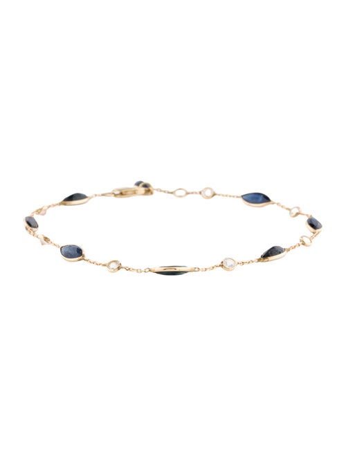Bracelet 14K 4.55ct Sapphire Link Bracelet