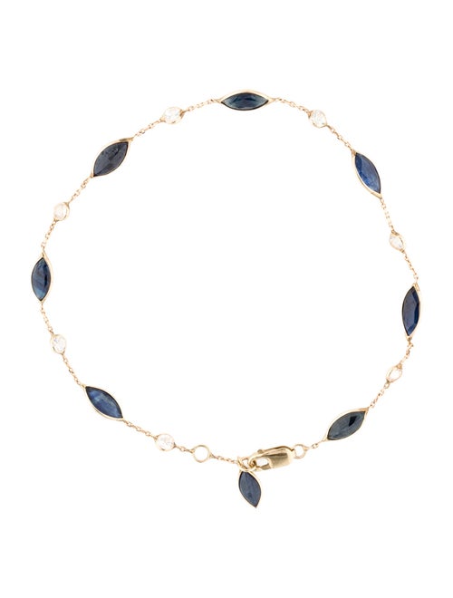 Bracelet 14K 4.55ct Sapphire Link Bracelet