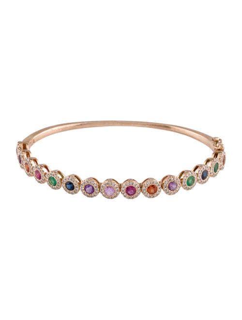 Bracelet 14K Multistone & Diamond Bangle Bracelet
