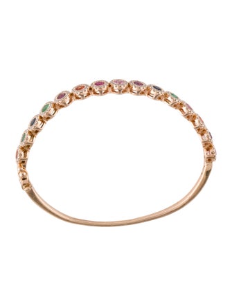 Bracelet 14K Multistone & Diamond Bangle Bracelet