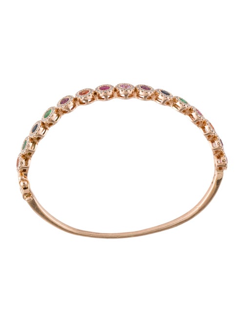 Bracelet 14K Multistone & Diamond Bangle Bracelet