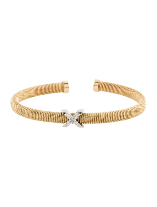 Bracelet 14K Diamond X Cuff Bracelet