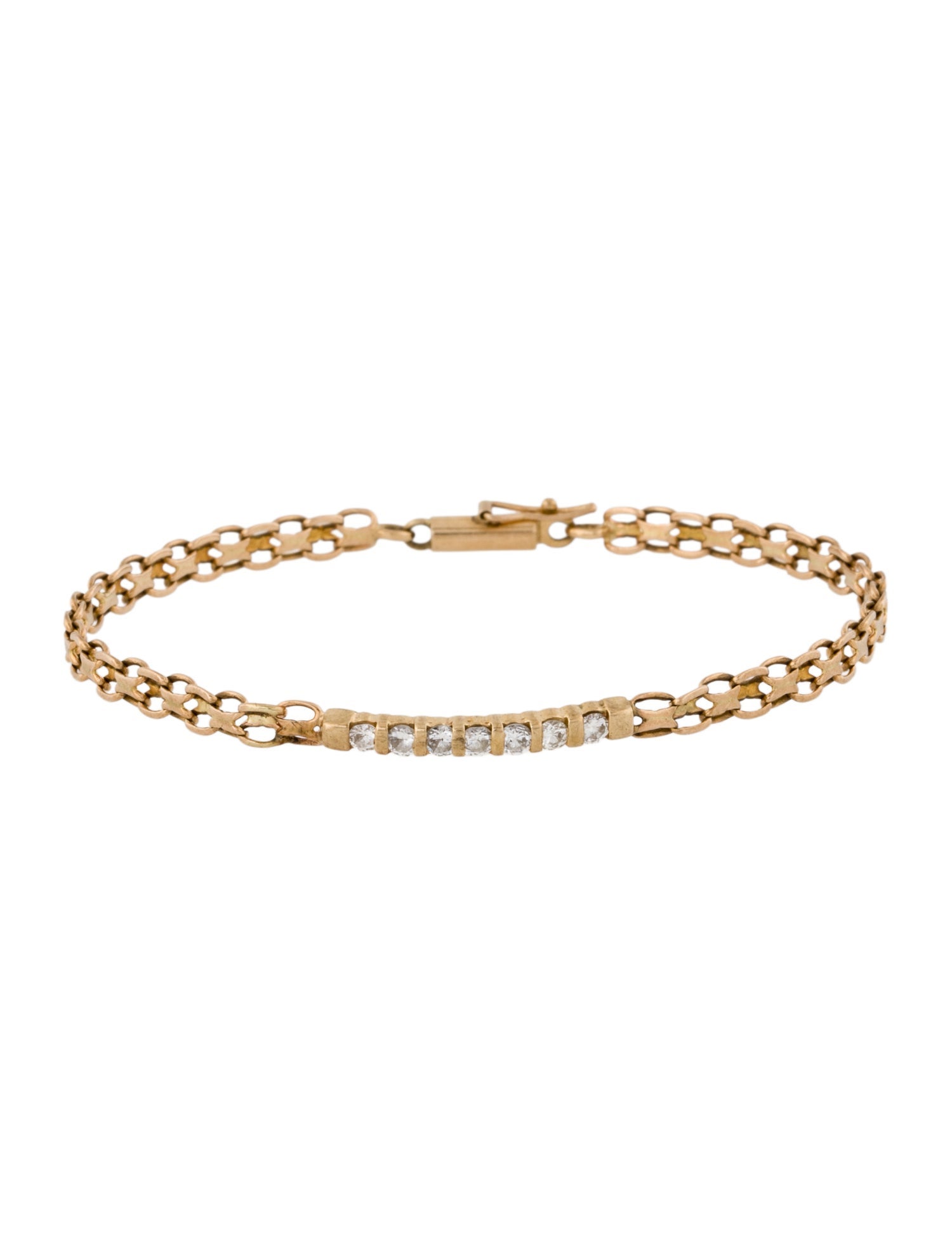 Bracelet 14K Diamond Station Link