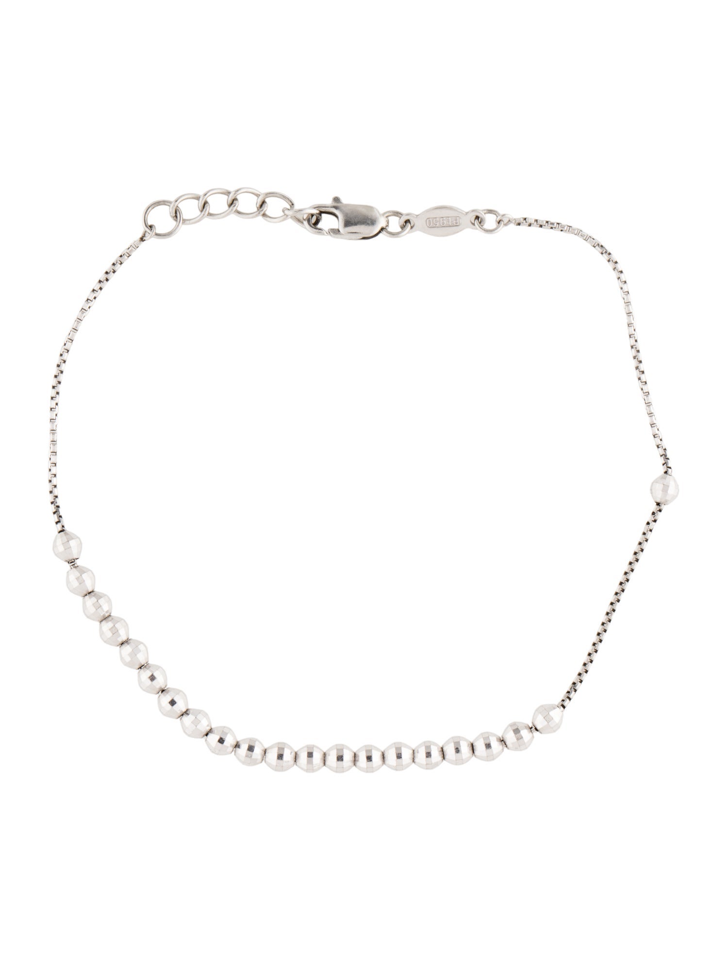 Bracelet Platinum Faceted Bead
