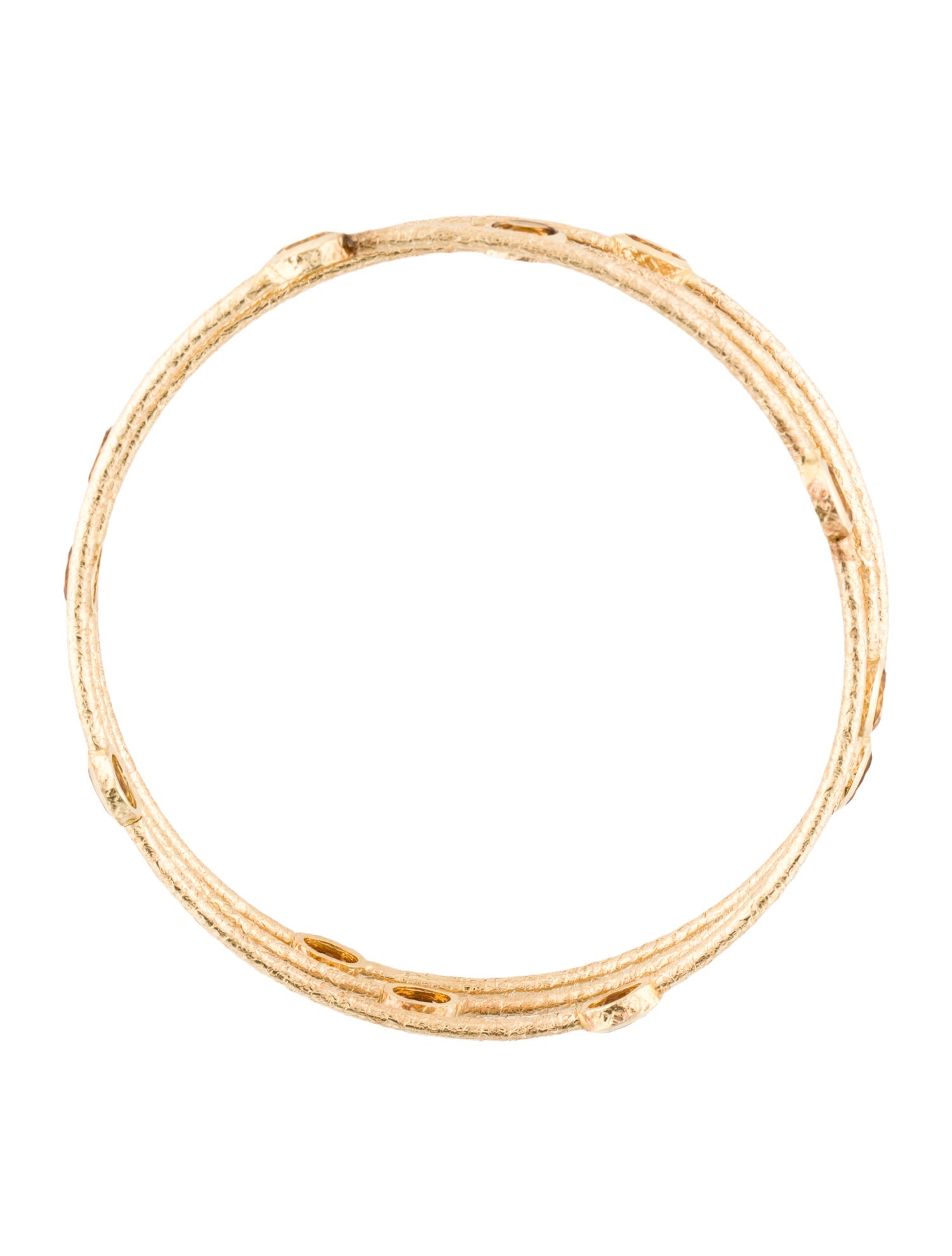 Bracelet 14K 3.90ct Citrine Textured Bangle Set