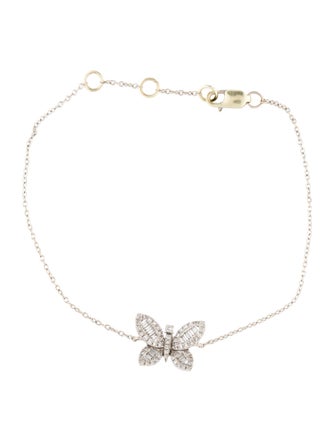 Bracelet 14K Diamond Butterfly Link Bracelet