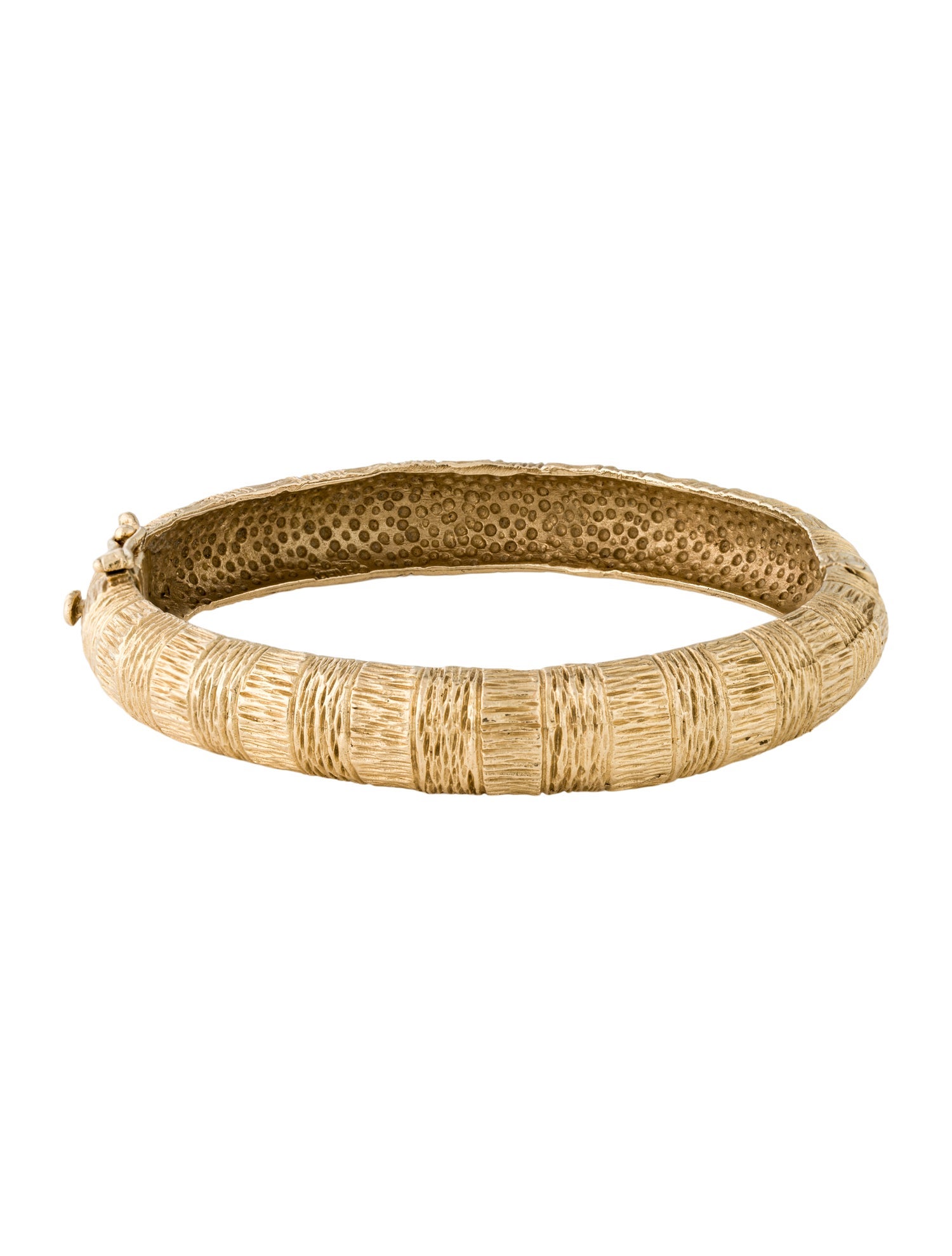 Bracelet 14K Textured Hinged Bangle Bracelet