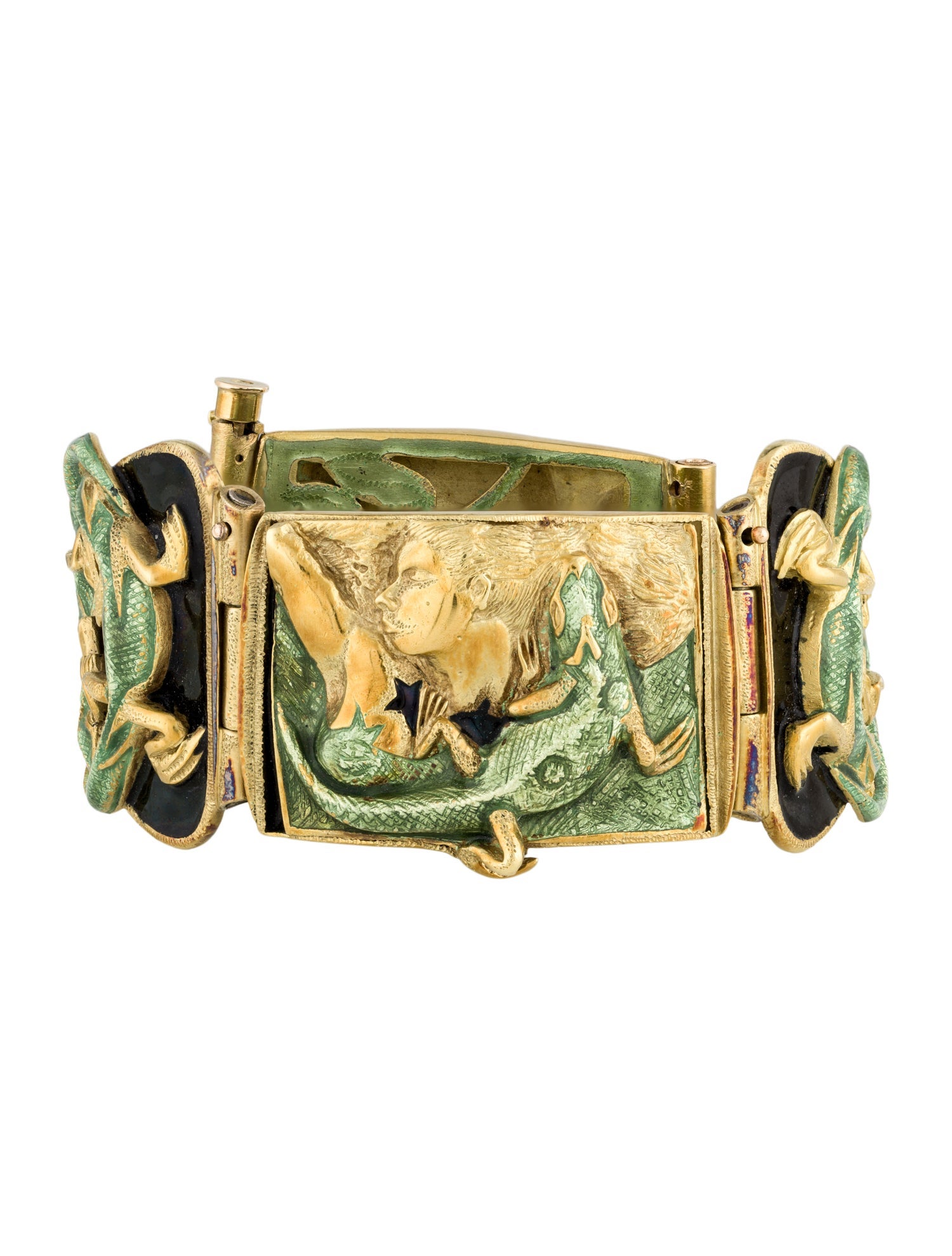 Bracelet Vintage 18K Enamel Link