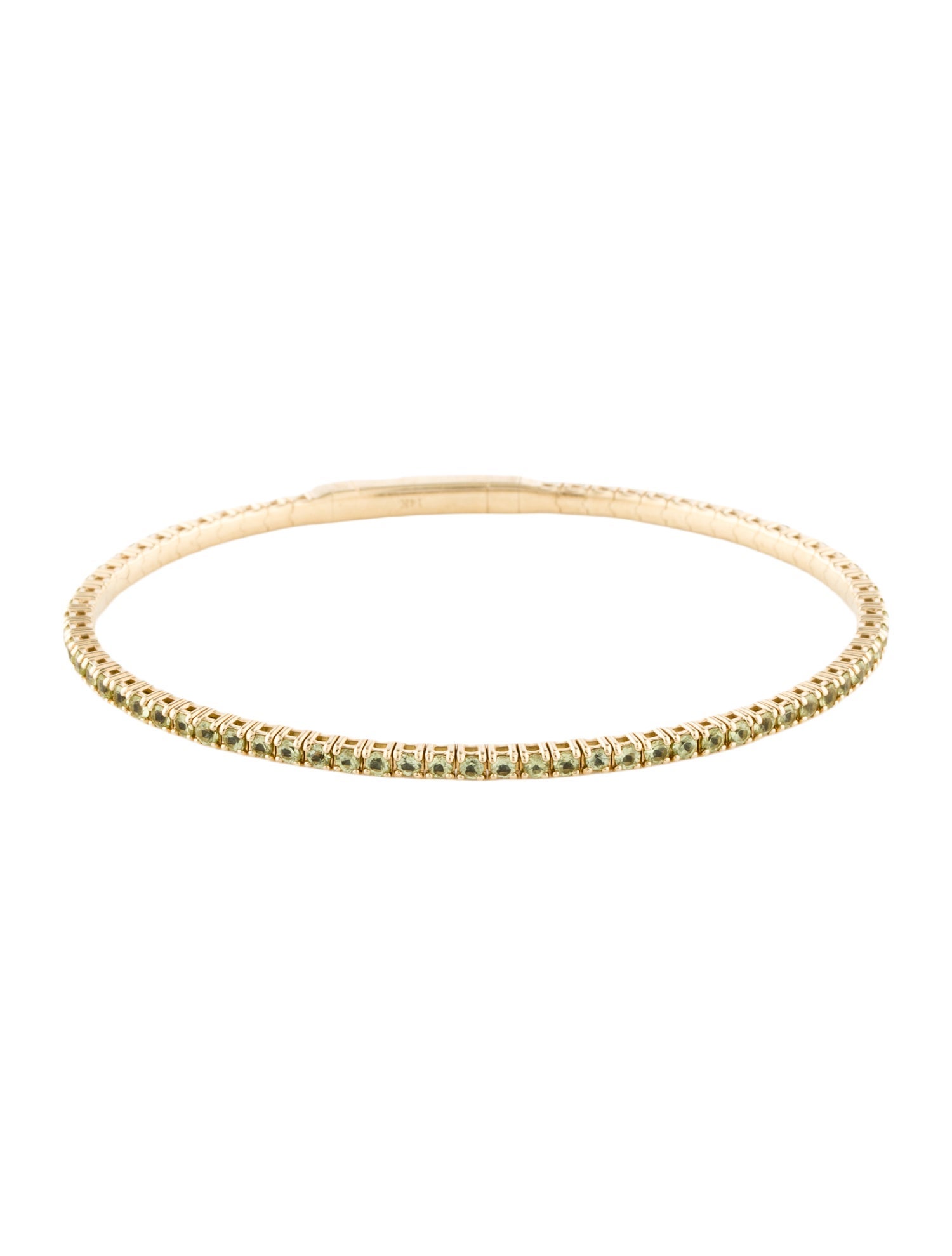 Bracelet 14K Peridot Flexible Bangle