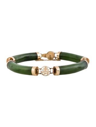 Bracelet 14K Nephrite Link Bracelet