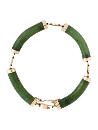 Bracelet 14K Nephrite Link Bracelet