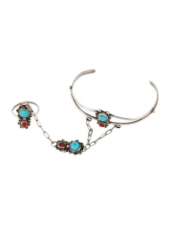 Bracelet Dyed Coral & Resin Hand Chain