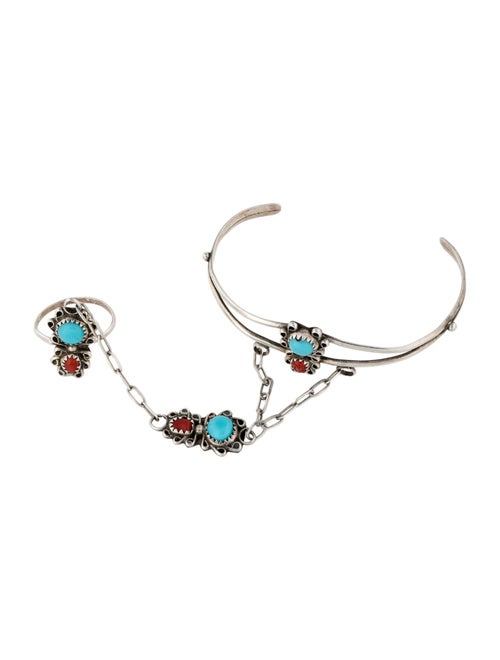 Bracelet Dyed Coral & Resin Hand Chain