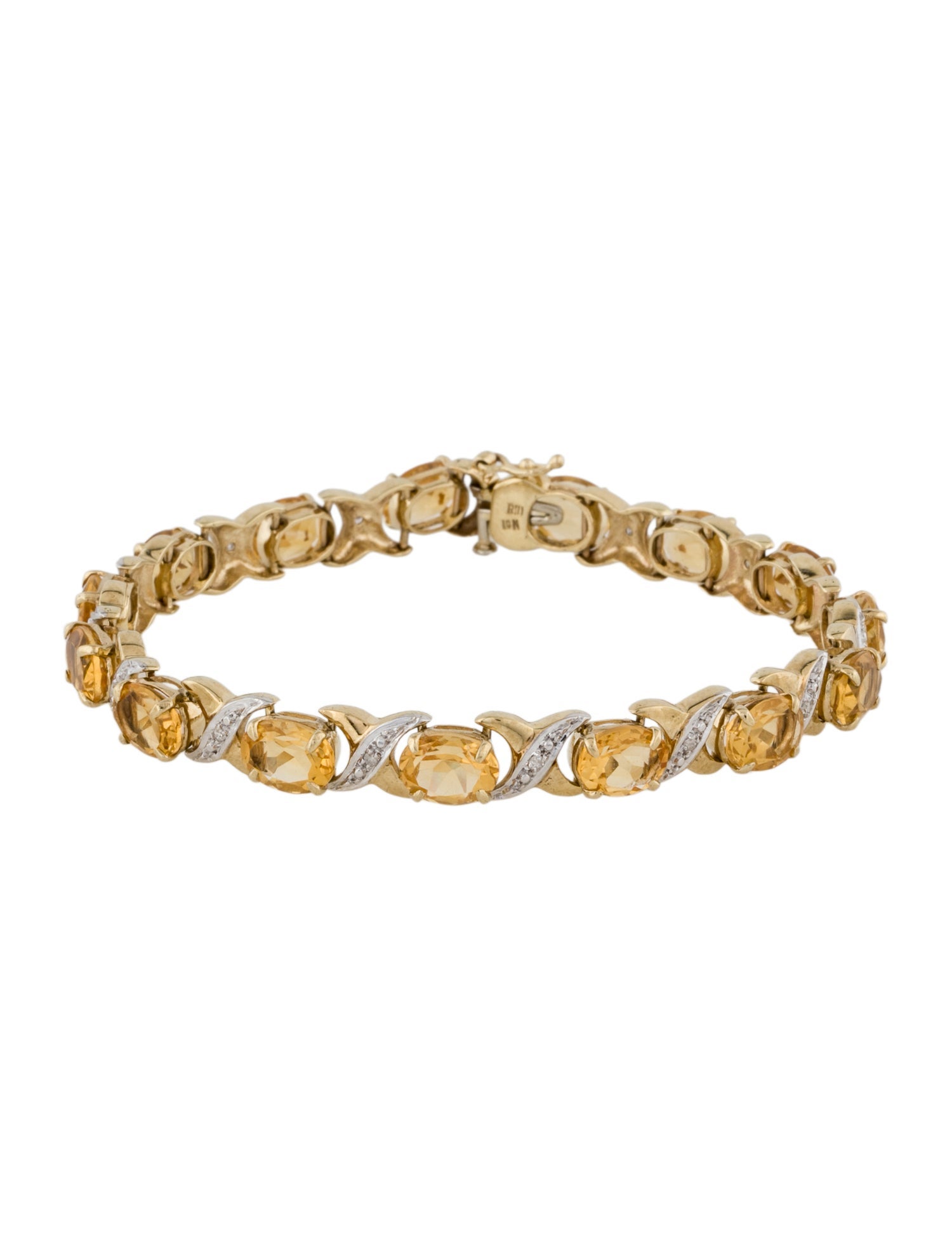 Bracelet 10K Citrine & Diamond Link