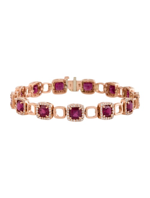 Effy Jewelry 14K Glass-Filled Ruby & Diamond Link Bracelet