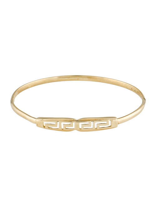 Bracelet 14K Greek Key Hinged Bangle