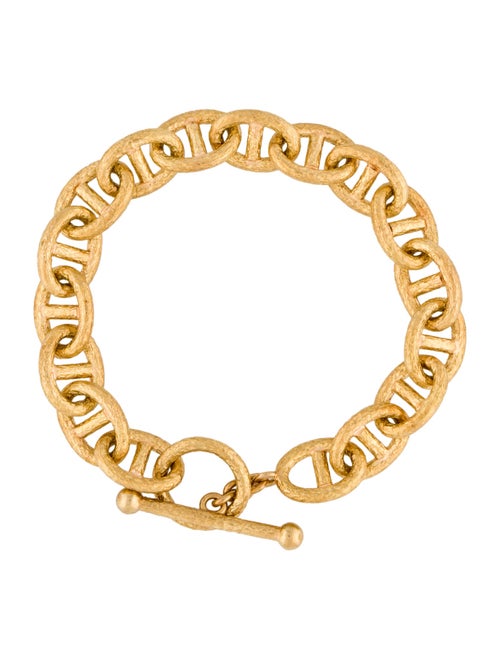 Bracelet 18K Textured Anchor Chain Link Bracelet