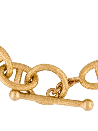 Bracelet 18K Textured Anchor Chain Link Bracelet