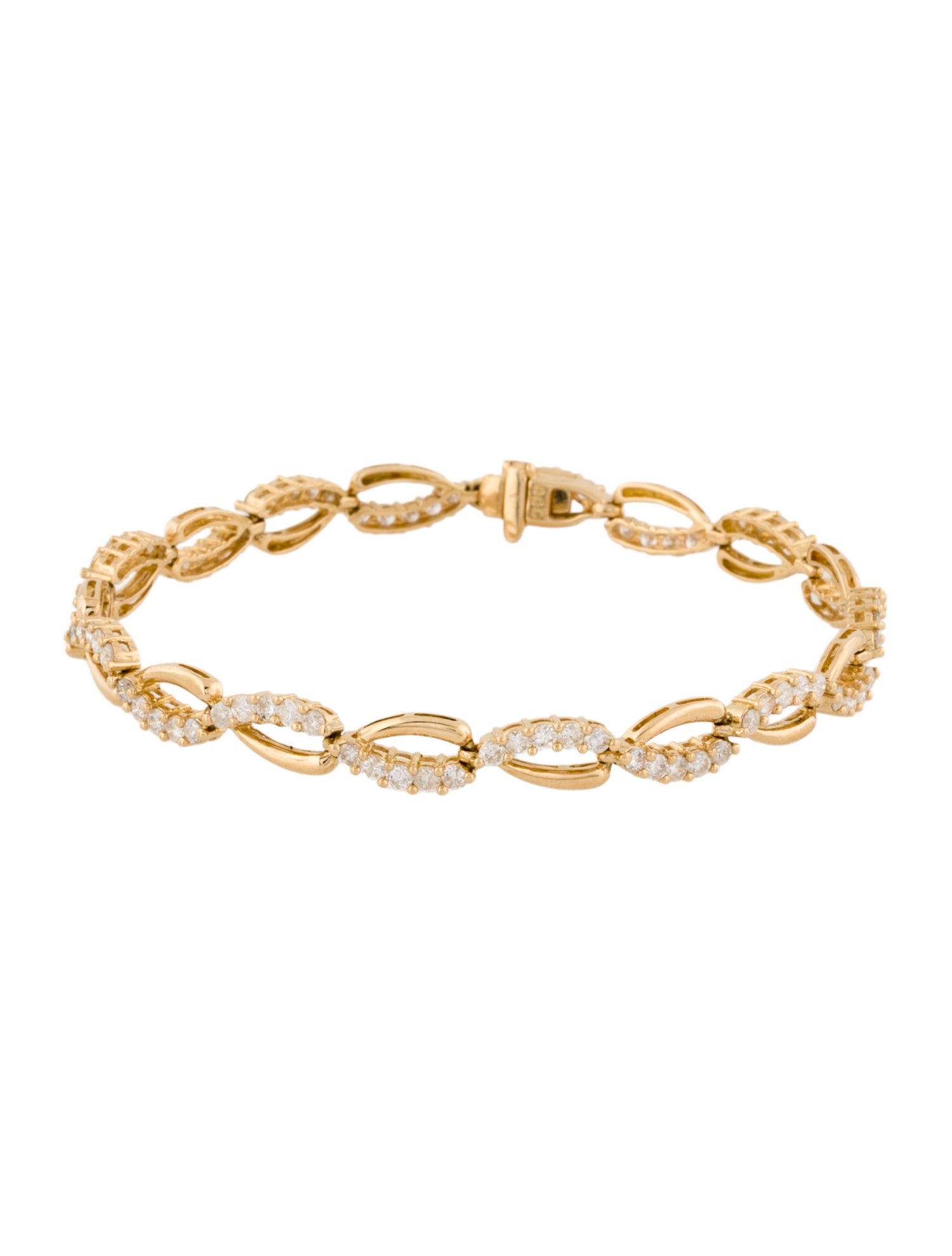 Bracelet 18K 3.00ctw Diamond Fancy Tennis Link