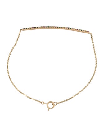 Bracelet 14K Multicolor Sapphire & Emerald Link Bracelet