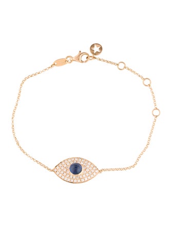 Bracelet 18K Diamond & Sapphire Evil Eye Bracelet