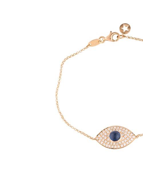 Bracelet 18K Diamond & Sapphire Evil Eye Bracelet