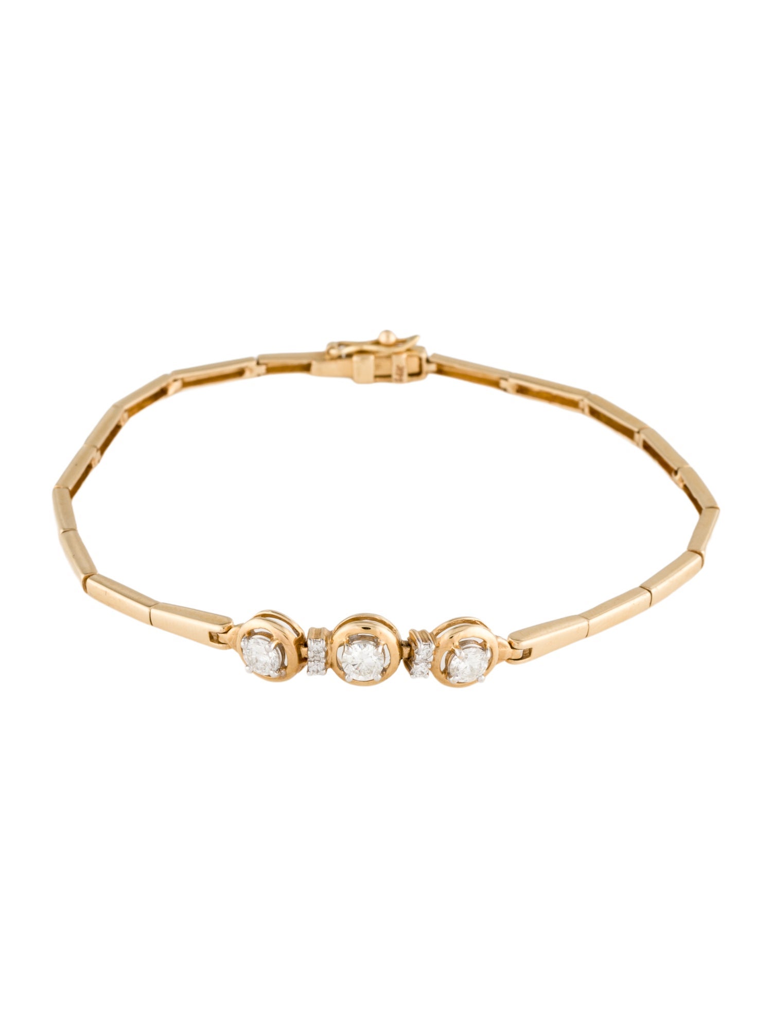 Bracelet 14K Diamond Station Link Bracelet