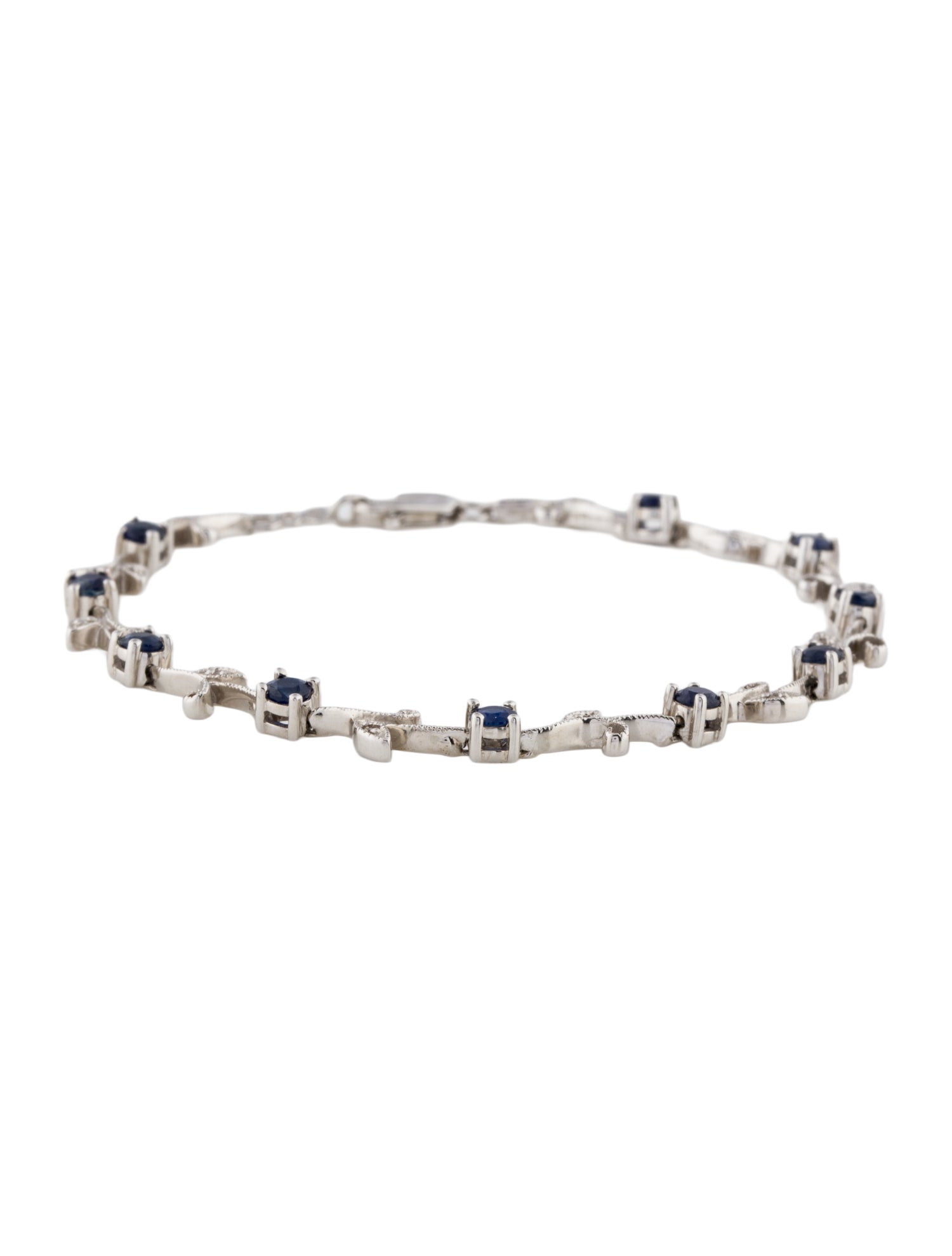 Bracelet 14K 1.48ctw Sapphire & Diamond Vine Link Bracelet