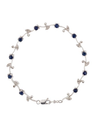 Bracelet 14K 1.48ctw Sapphire & Diamond Vine Link Bracelet
