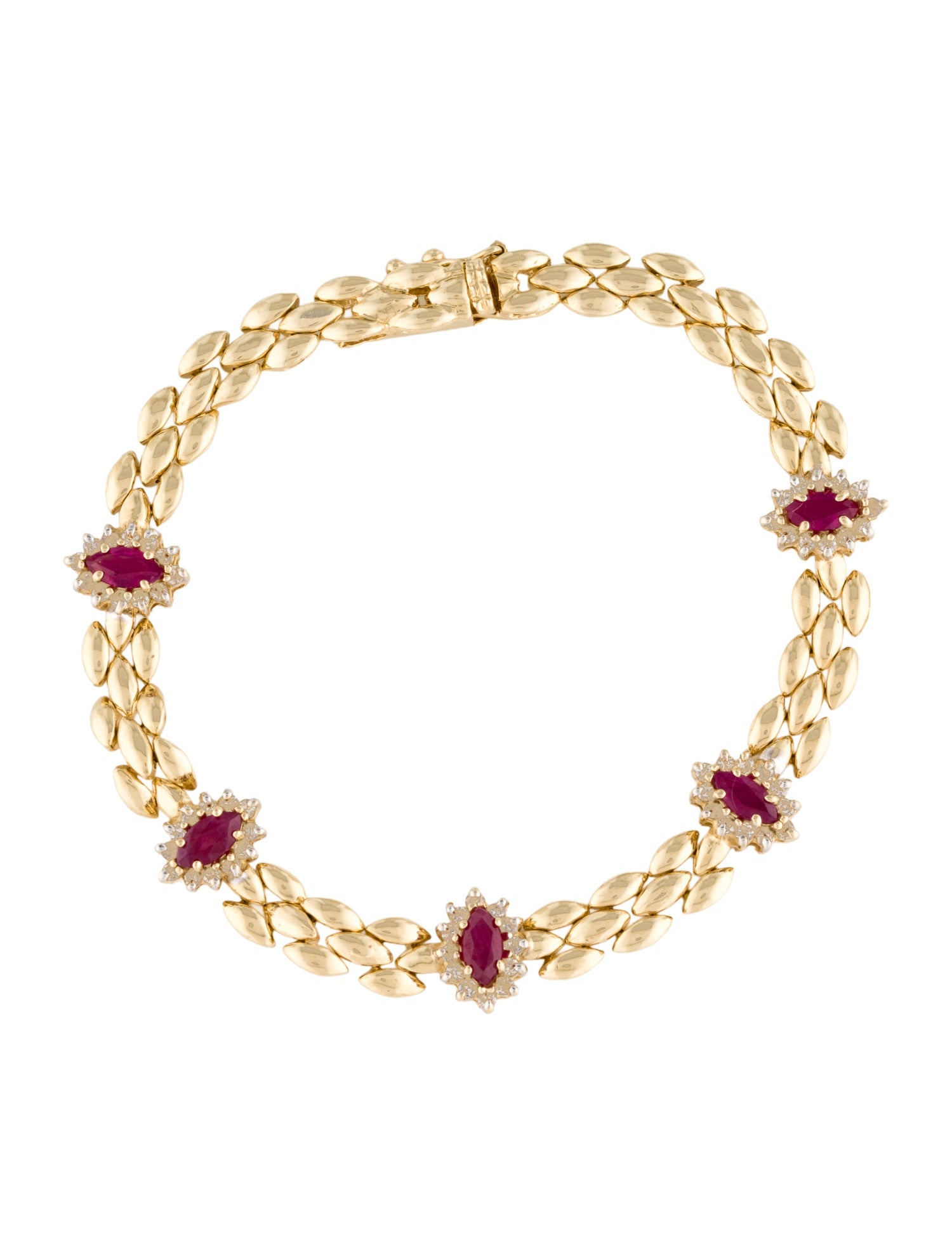 Bracelet 14K 1.53ctw Ruby & Diamond Station Link