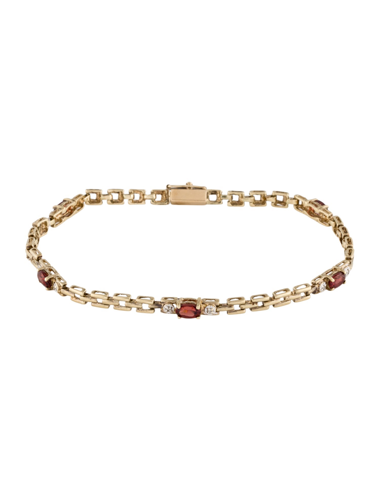 Bracelet 14K 1.65ctw Garnet & Diamond Station