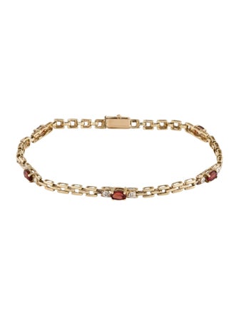 Bracelet 14K 1.65ctw Garnet & Diamond Station Bracelet