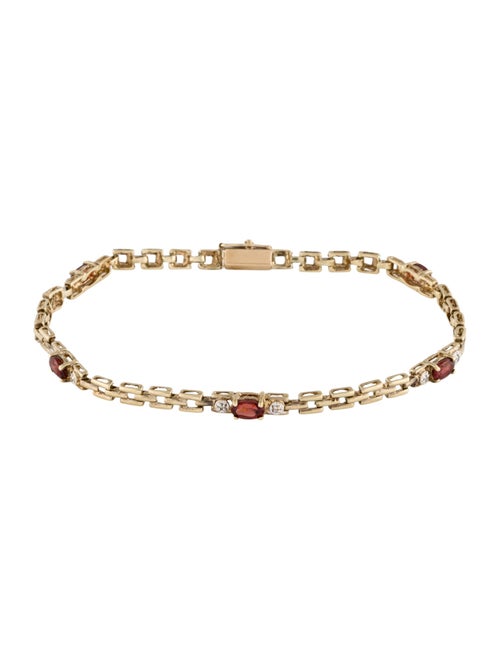 Bracelet 14K 1.65ctw Garnet & Diamond Station Bracelet