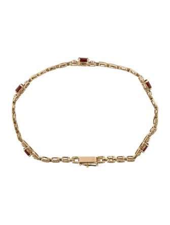 Bracelet 14K 1.65ctw Garnet & Diamond Station Bracelet