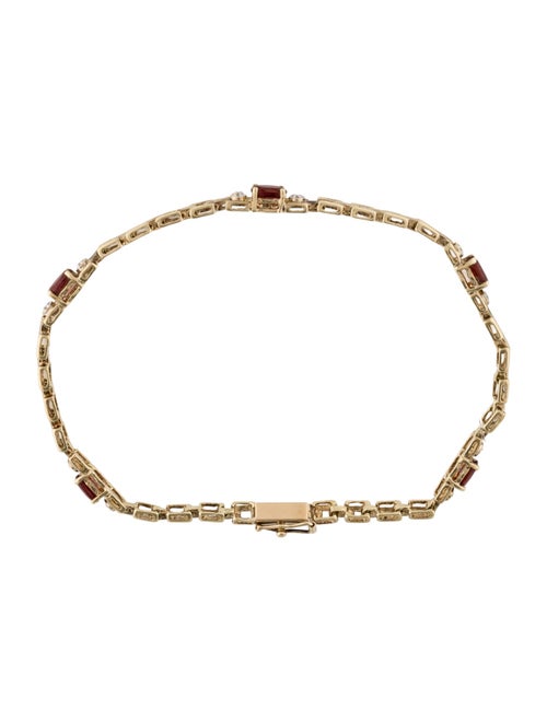 Bracelet 14K 1.65ctw Garnet & Diamond Station Bracelet