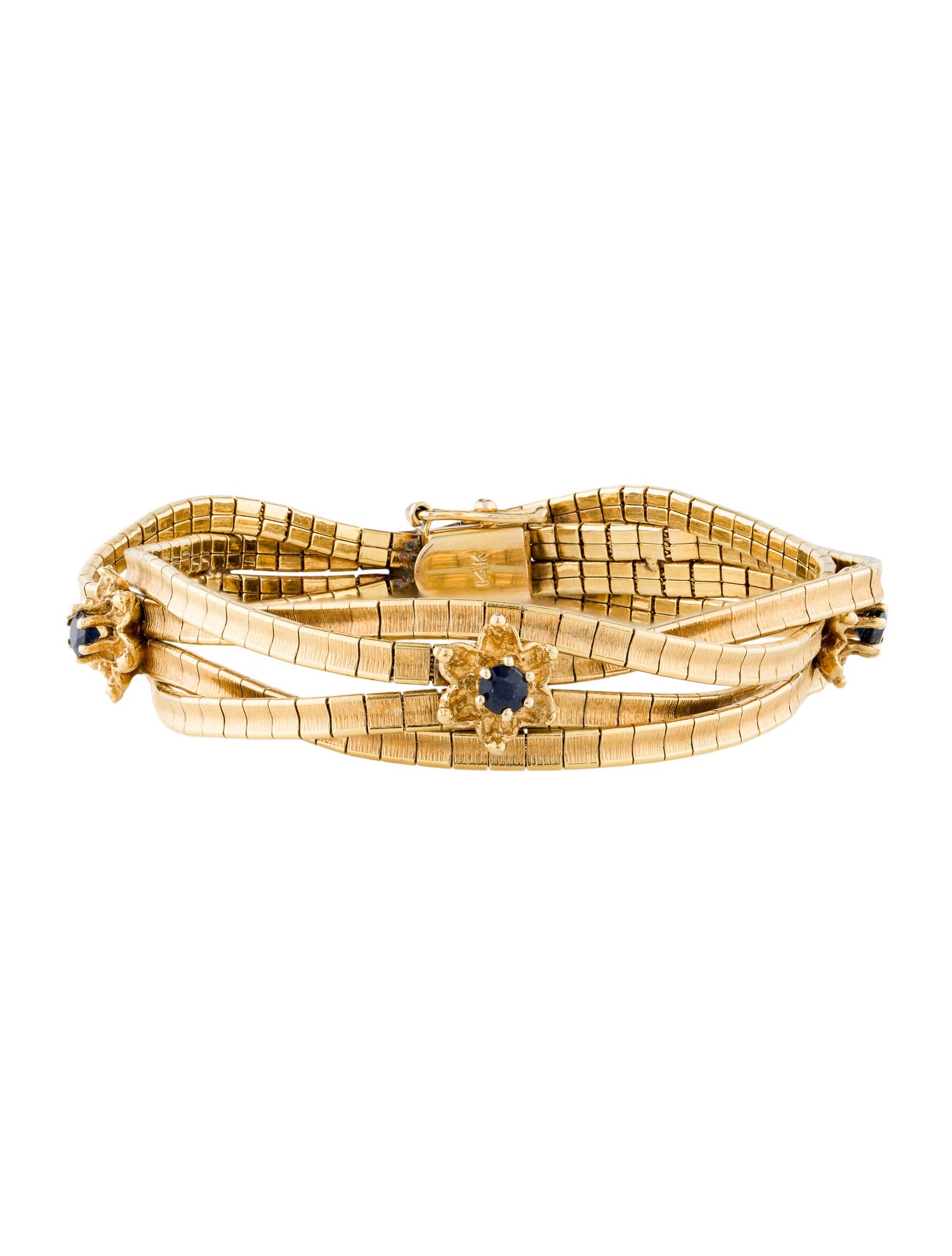 Bracelet 14K Sapphire Station Multistrand Bracelet