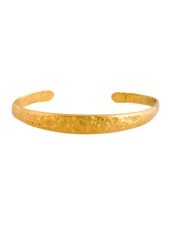 Bracelet 24K Ornate Engraved Flexible Cuff Bracelet