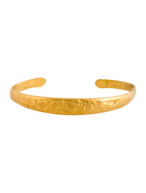 Bracelet 24K Ornate Engraved Flexible Cuff Bracelet