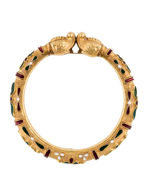Bracelet 22K Enamel Elephant Head Bangle