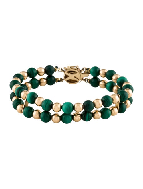 Bracelet 14K Malachite Bead Bracelet
