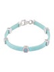 Bracelet 14K Enamel & Rubber Flower Station Bracelet