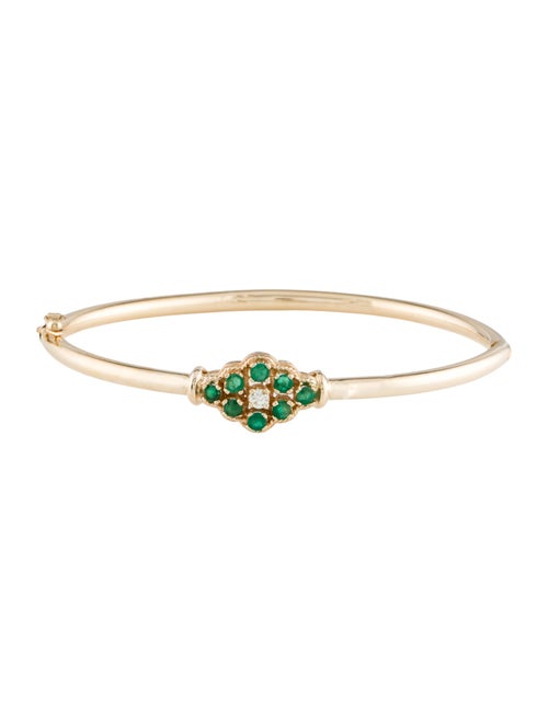 Bracelet 14K Emerald & Diamond Bangle