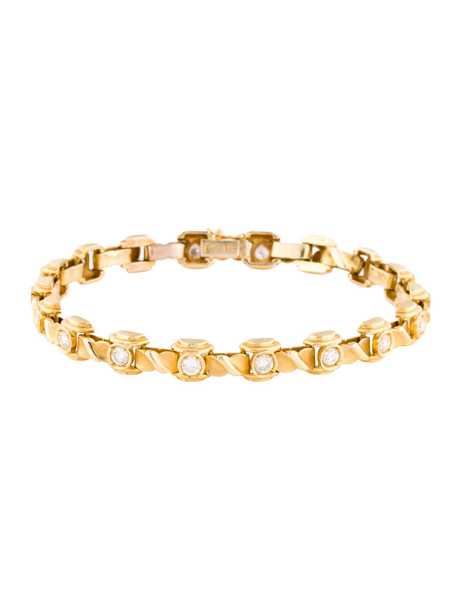 Bracelet 18K 1.76ctw Diamond Bezel Set Link