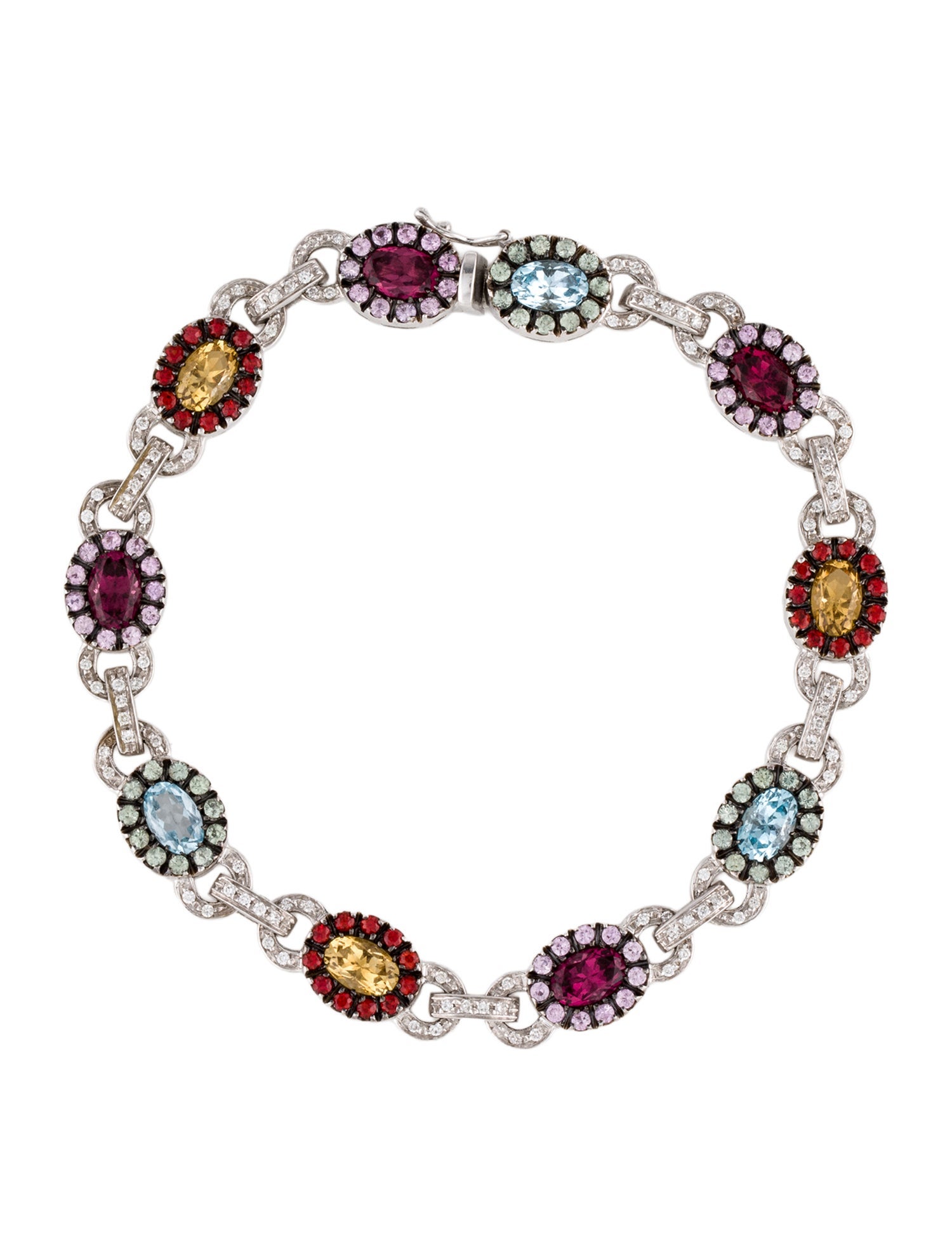 Bracelet 18K Multistone Link