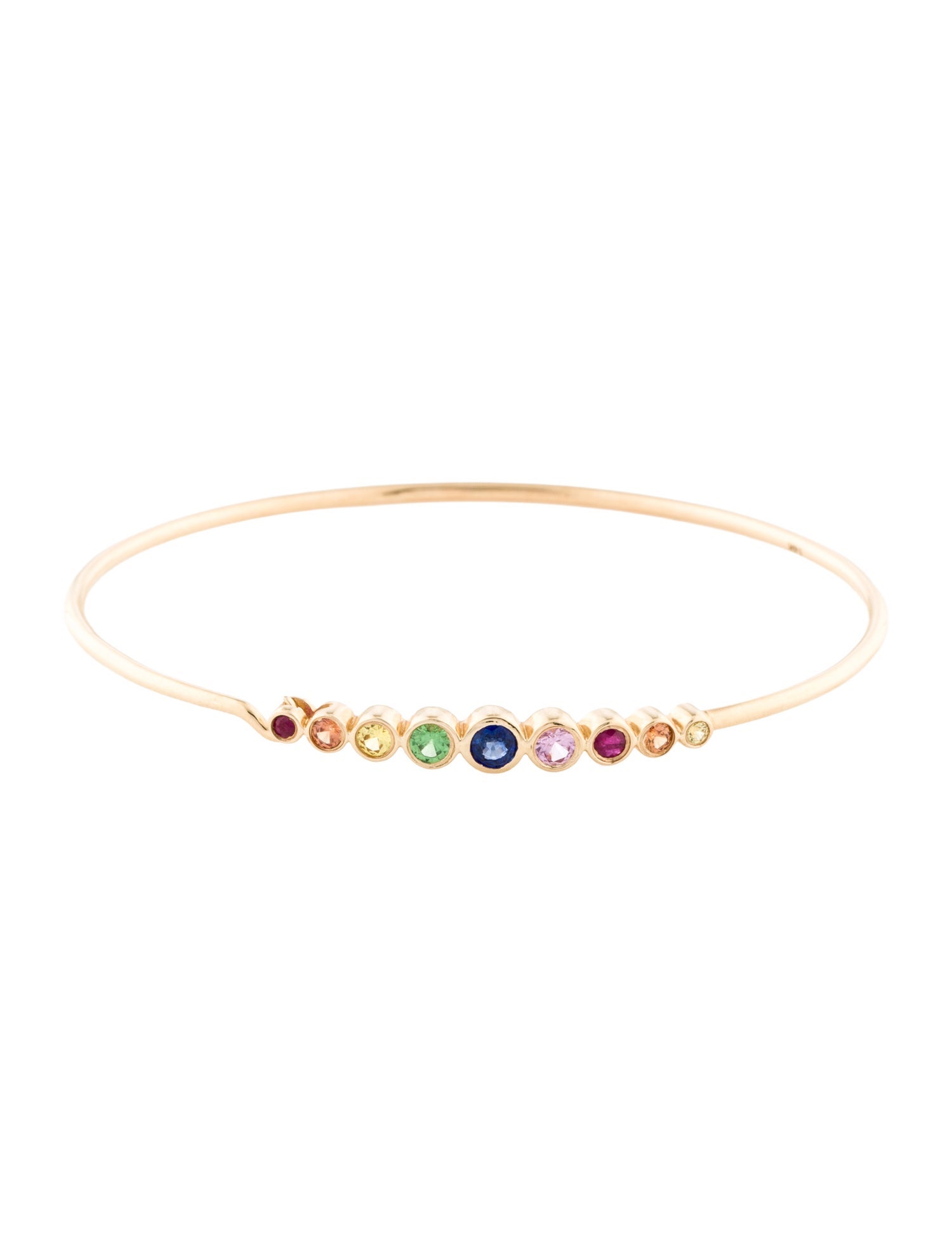 Bracelet 14K Multicolor Sapphire and Garnet Bangel