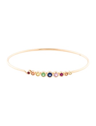 Bracelet 14K Multicolor Sapphire and Garnet Bangel Bracelet